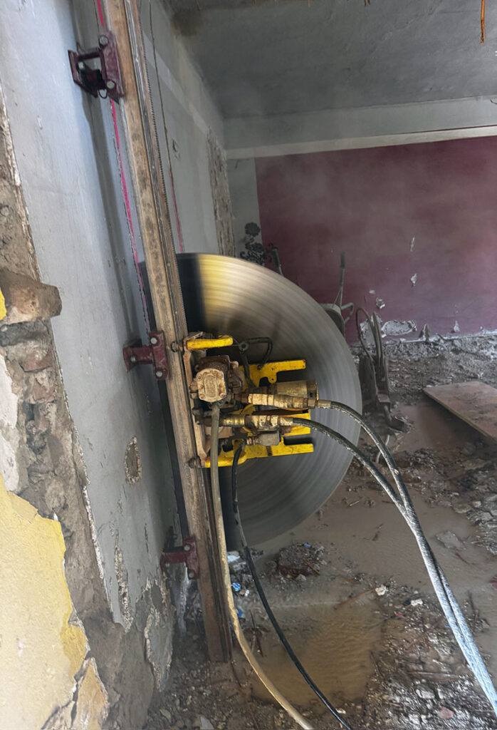 Betonschneiden in Aktion